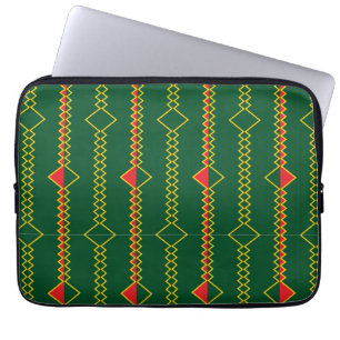 Funda Para Portátil Líneas de zigzag verticales Papel digital verde-72
