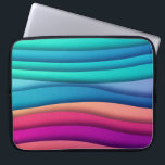 Funda Para Portátil Líneas onduladas de color abstracto en capas<br><div class="desc">Manga de patrón ondulado abstracto moderno y colorido.</div>