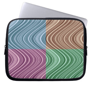 Funda Para Portátil Líneas onduladas en azul/marrón/verde/púrpura