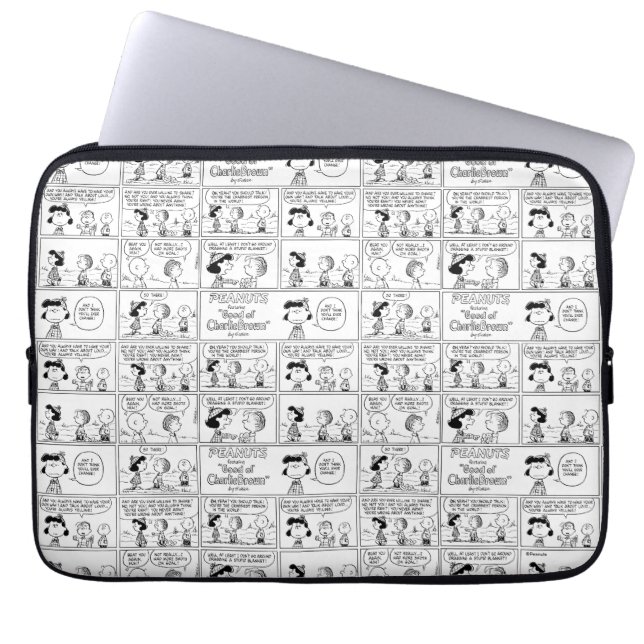 Funda Para Portátil Linus le dice a Lucy que es cangrejo (Frente)