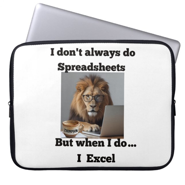 Funda Para Portátil Lion spreadsheet office laptop sleeve (Frente)