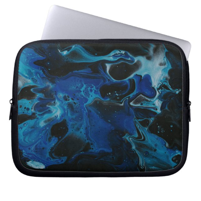Funda Para Portátil Líquido psicodélico azul oscuro (Frente)