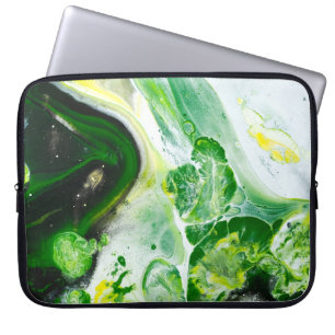 Funda Para Portátil Líquido verde y blanco