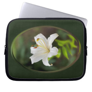 Funda Para Portátil Lirio blanco brillante