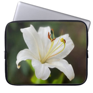 Funda Para Portátil Lirio blanco brillante