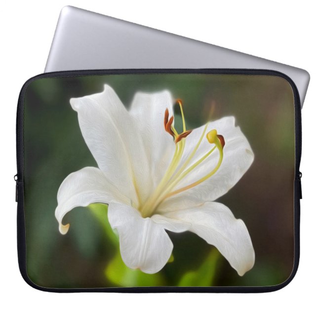 Funda Para Portátil Lirio blanco brillante (Frente)
