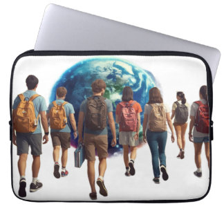 Funda Para Portátil Listos para el mundo De vuelta a la escuela