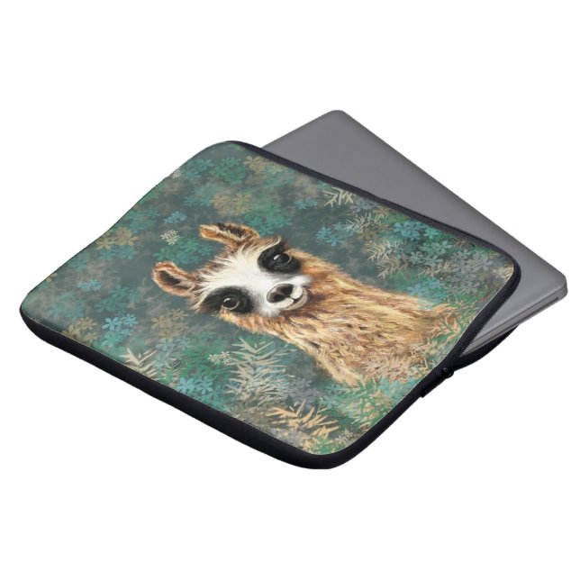 Funda Para Portátil Llama a bebé curiosa - linda (Superior anverso)