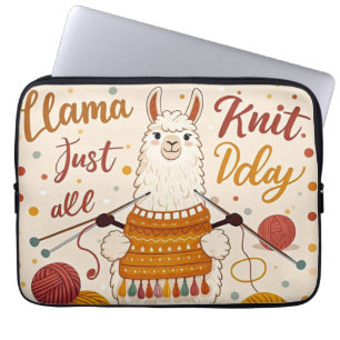 Funda Para Portátil Llama Personalizado linda con una bufanda de cuchi