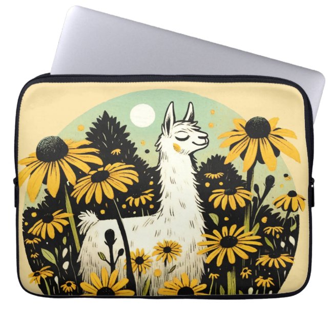 Funda Para Portátil Llama Susans de ojos negros (Frente)