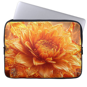 Funda Para Portátil Llamas volando alrededor de una flor