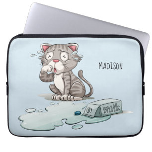 Funda Para Portátil Llorando Nombre personalizado y mangas en color pa