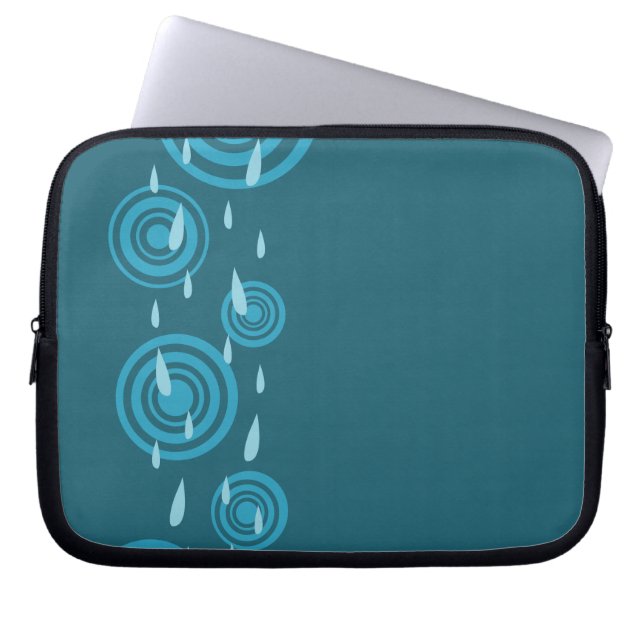 Funda Para Portátil Lluvia azul (Frente)