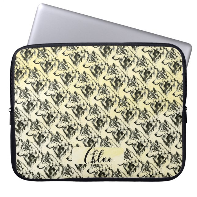 Funda Para Portátil Lobo (Frente)