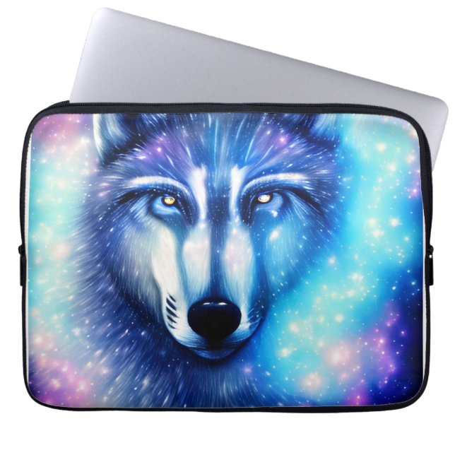 Funda Para Portátil Lobo cósmico (Frente)