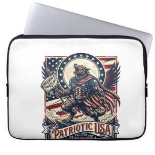 Funda Para Portátil Lobo Patriota Patriótico Horror Monstruo Patriota 