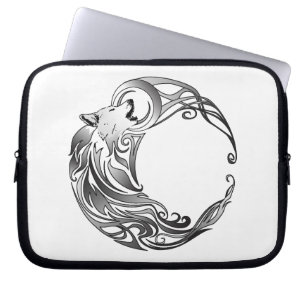 Funda Para Portátil Lobo tribal - Sombreado
