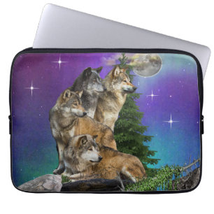Funda Para Portátil lobo y luna