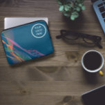 Funda Para Portátil Logo azul elegante y colorido<br><div class="desc">Manga azul elegante y colorida para portátiles ondulados con el logotipo corporativo. Perfecto para el regalo.</div>