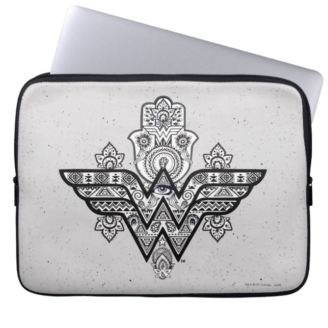 Funda Para Portátil Logo De La Mujer Maravilla Espiritual Paisley Hams (Frente)