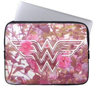 Funda Para Portátil Logo de las Flores de Camila Rosa de la Mujer Mara