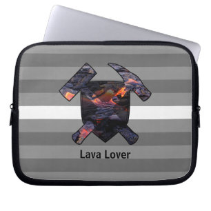 Funda Para Portátil Logo de Rock Hammer "Lava Lover" del geólogo