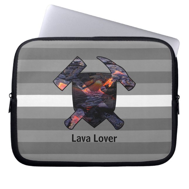 Funda Para Portátil Logo de Rock Hammer "Lava Lover" del geólogo (Frente)