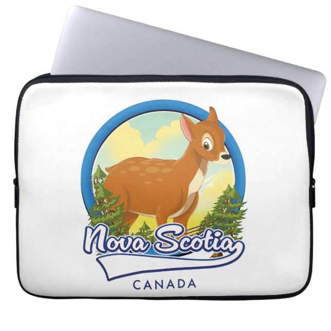 Funda Para Portátil Logo de viaje de Nueva Escocia Canadá (Frente)