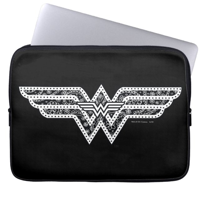 Funda Para Portátil Logo de Wonder Woman Paisley (Frente)