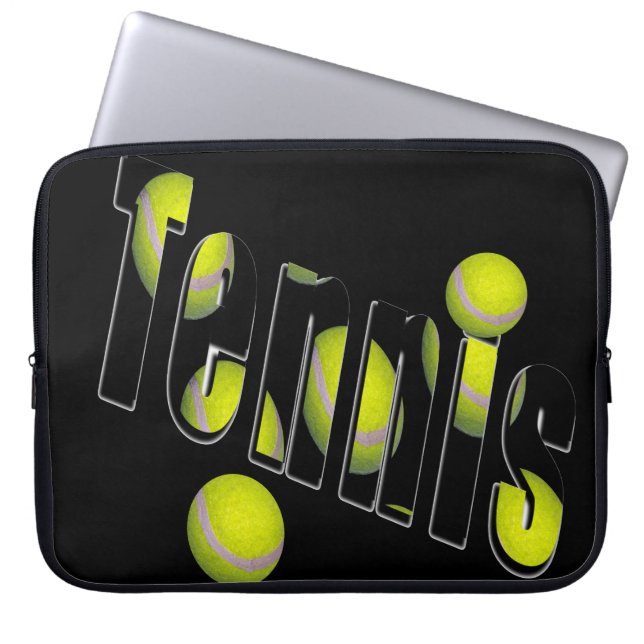 Funda Para Portátil Logo Y Bolas De Tenis, (Frente)