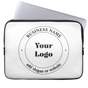 Funda Para Portátil Logotipo comercial y texto promocional Blanco