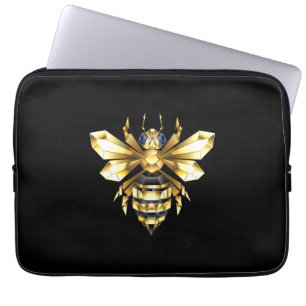 Funda Para Portátil Logotipo de abeja poligonal de lámina de oro falso