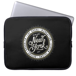 Funda Para Portátil Logotipo de Guay en blanco y negro Nueva York