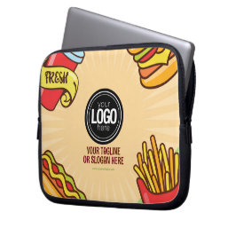 Funda Para Portátil Logotipo de negocio personalizado | Tema Hamburger