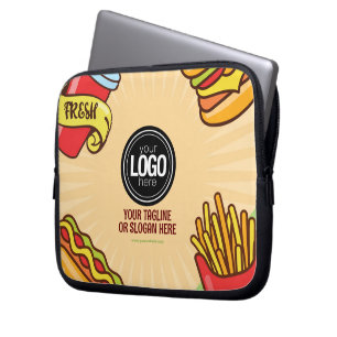 Funda Para Portátil Logotipo de negocio personalizado   Tema Hamburger