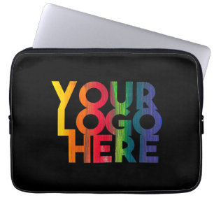 Funda Para Portátil Logotipo de negocio simple negro