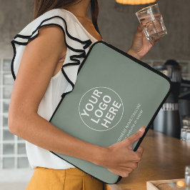 Funda Para Portátil Logotipo ecológico y texto para empresas profesion