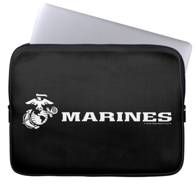Funda Para Portátil Logotipo USMC - Blanco (Frente)