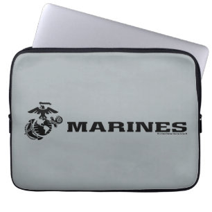 Funda Para Portátil Logotipo USMC Logotipo negro apilado