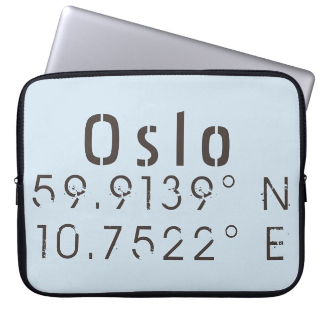 Funda Para Portátil Longitud de la latitud de Oslo (Frente)