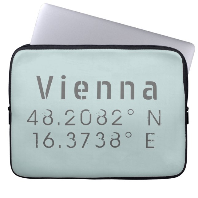 Funda Para Portátil Longitud de la latitud de Viena (Frente)