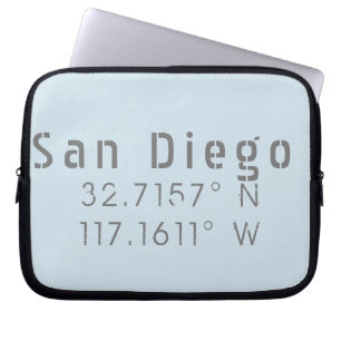 Funda Para Portátil Longitud de latitud de San Diego