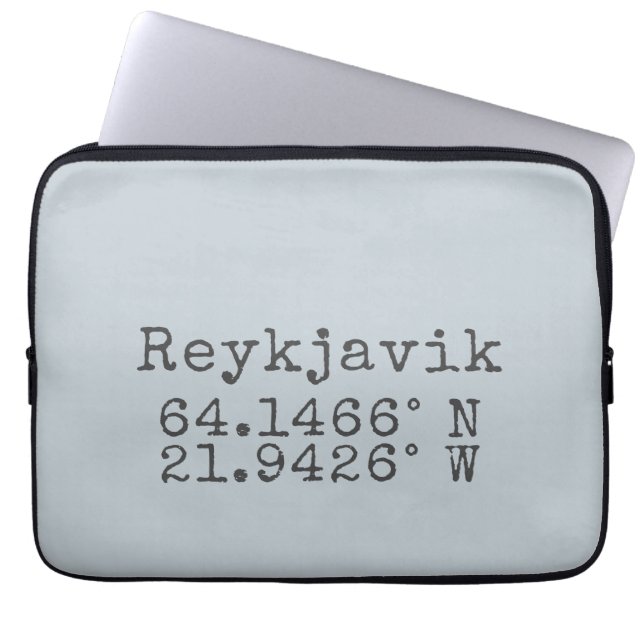 Funda Para Portátil Longitud del Reykjavik Islandia Latitude (Frente)