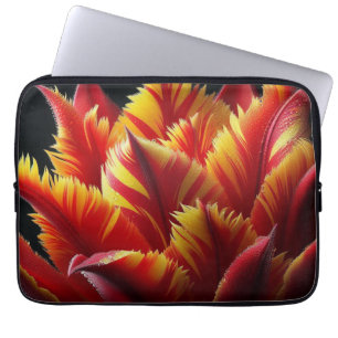 Funda Para Portátil Loro Tulip Floral rojo y amarillo