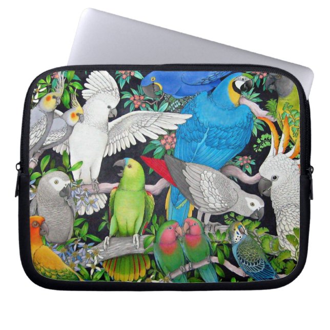 Funda Para Portátil Loros del mascota del bolso de la electrónica del (Frente)