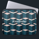 Funda Para Portátil Los bloques de edificios azules modernos se person<br><div class="desc">Modern Blue Building Blocks El diseño personalizado de portaequipajes para portátiles es ideal para cualquiera que esté interesado en construir bloques con un giro moderno. Agradable para niños y chicas y puedes personalizarlo con su nombre.</div>