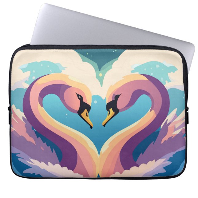 Funda Para Portátil Los Cisnes Enamorados (Frente)