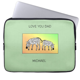 Funda Para Portátil Los curos del padre feliz a las cebras kenianas