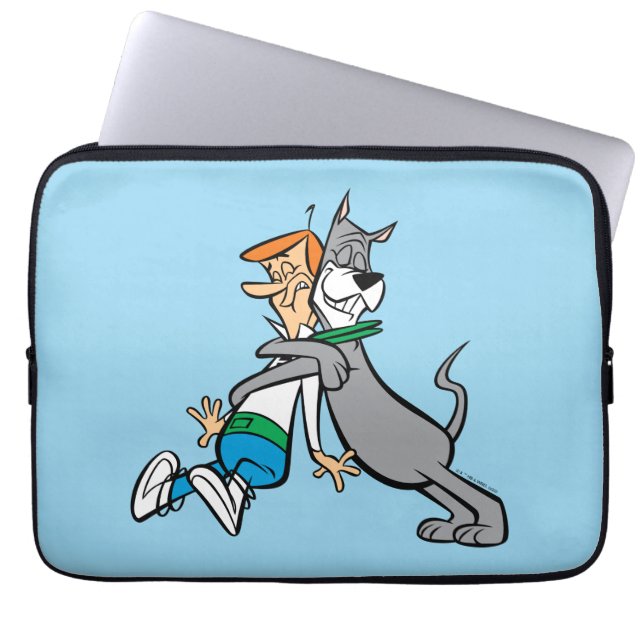 Funda Para Portátil Los Jetsons | George y Astro Hug (Frente)