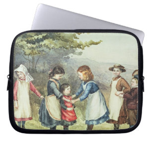 Funda Para Portátil Los juegos de los niños, c.1880 (w/c en el papel)